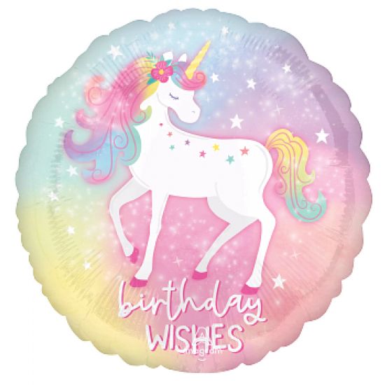 Enchanted Unicorn Birthday Wishes Foil Balloon
