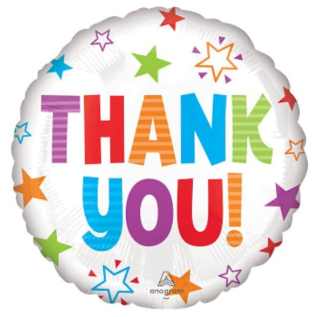 Thank You Colourful Stars Foil Balloon - Party Affair