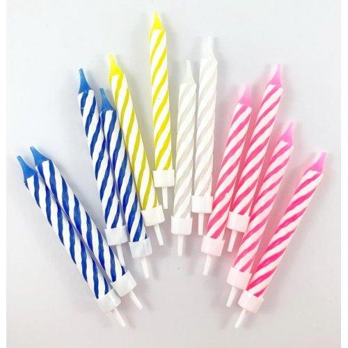 Spiral Jumbo Candles With Holders - Party Affair