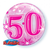 Pink Starburst Sparkle 50th Bubble Balloon