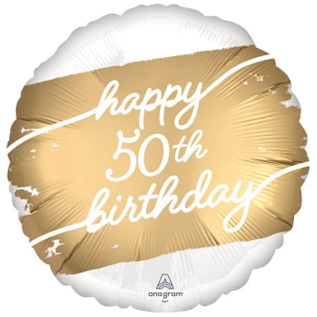 Golden Age Happy 50th Birthday Foil Balloon - Party Affair