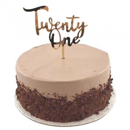 Gold Acrylic Twenty One Cake Topper