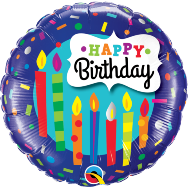 Birthday Candles & Confetti Foil Balloon