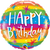 Happy Birthday Rainbow Stripes Foil Balloon