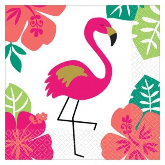 Aloha Flamingo Cocktail Serviettes - Party Affair