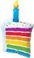 Rainbow Cake & Candle Foil Balloon Shape