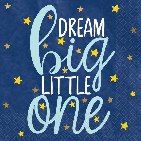 Blue Dream Big Little One Cocktail Napkins - Party Affair