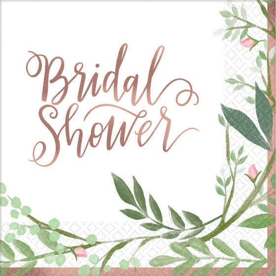 Love & Leaves Bridal Shower Cocktail Napkins