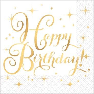 Gold Birthday Lunch Napkins - Party Affair