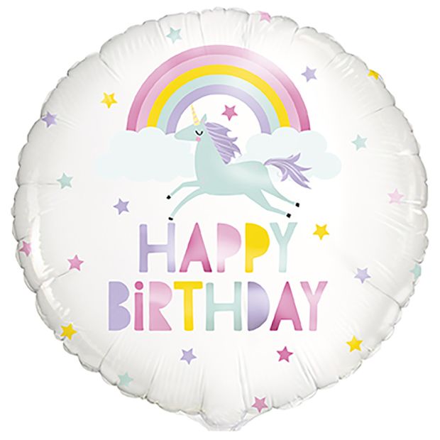 Rainbow Unicorn Birthday Foil Balloon