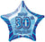 Blue Happy 30th Birthday Star Foil Balloon
