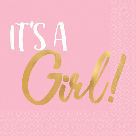 It's A Girl! Cocktail Napkins