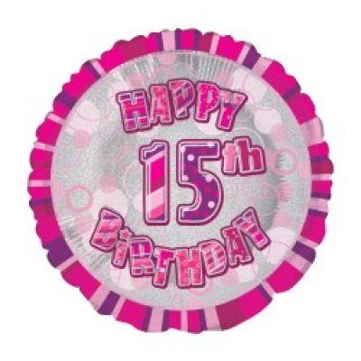 Pink Happy 15th Birthday Foil Balloon - Party Affair
