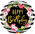 Hibiscus Stripes Birthday Foil Balloon