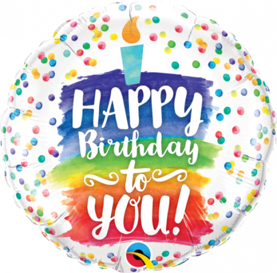 Happy Birthday To You Rainbow Cake Foil Balloon