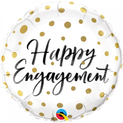 Gold Dots Happy Engagement Foil Balloon