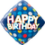 Happy Birthday Blue Colourful Dots Foil Balloon