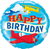 Happy Birthday Airplanes Foil Balloon 