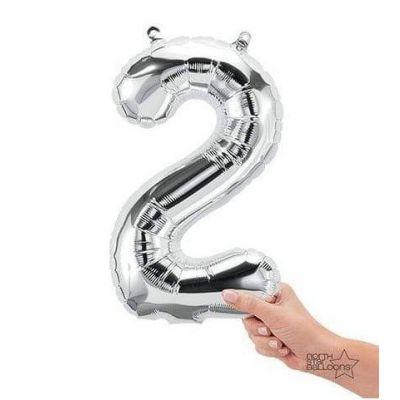 Air Filled Junior 2 Silver DIY Foil Balloon - Party Affair