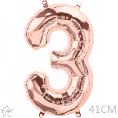 Air Filled Junior 3 Rose Gold DIY Foil Balloon - Party Affair