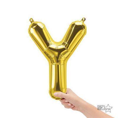 Gold Junior Letter Y DIY Air Filled Foil Balloon - Party Affair