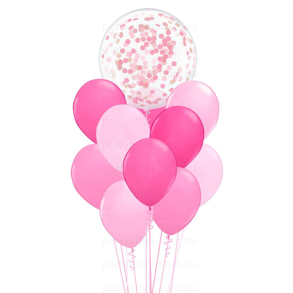Lots of Pink Confetti Mini Jumbo Balloon Bouquet - Party Affair
