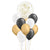 Lots of Black, White & Gold Confetti Mini Jumbo Balloon Bouquet