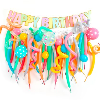 Happy Birthday Colour Balloon Garland Set