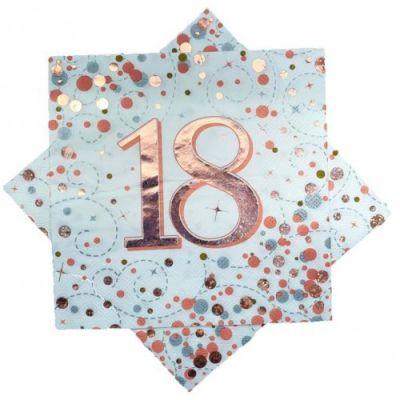 Sparkling Rose Gold 18th Birthday Lunch Serviettes - Party Affair