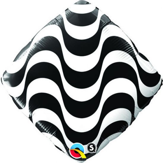 Black & White Swirls Diamond Foil Balloon