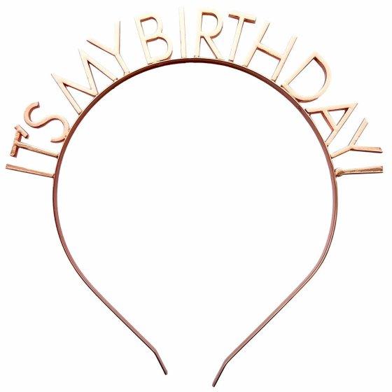 Rose Gold It's My Birthday Headband - Party Affair
