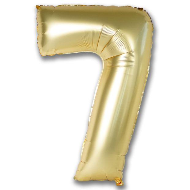 Number 7 Chrome Gold 102cm Foil Balloon - Party Affair