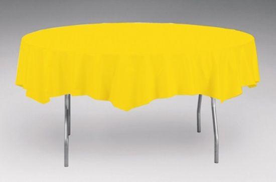 Yellow Plastic Round Table Cover - Party Affair