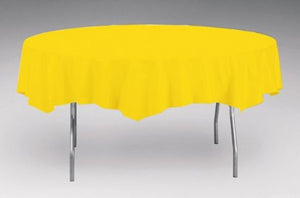 Yellow Plastic Round Table Cover