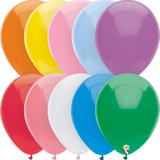 Standard Assorted Latex Balloons - Pack 25 Flat - Party Affair
