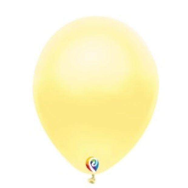 Pearl Yellow Latex Balloons - Pack 25 Flat - Party Affair