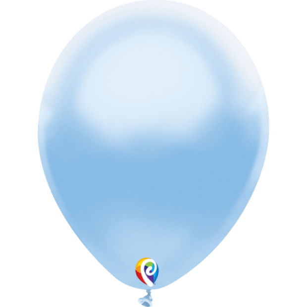 Pearl Baby Blue Latex Balloons - Pack 25 Flat - Party Affair