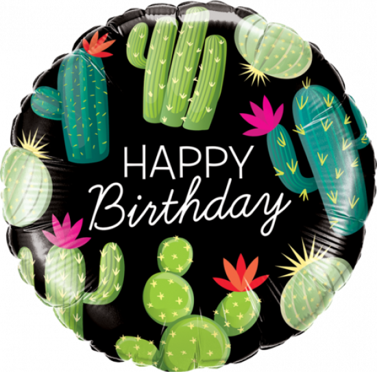 Cactuses Happy Birthday Foil Balloon