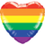 Rainbow Stripes Heart Foil Balloon