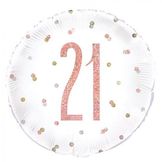 Rose Gold 21 Foil Balloon - Party Affair