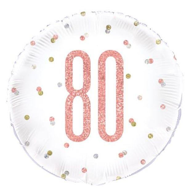Rose Gold 80 Foil Balloon - Party Affair