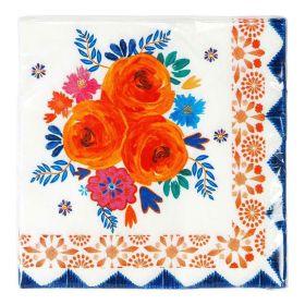 Boho Orange & Blue Lunch Napkins - Party Affair