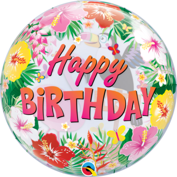 Birthday Tropical Party Plastic Bubble Balloon