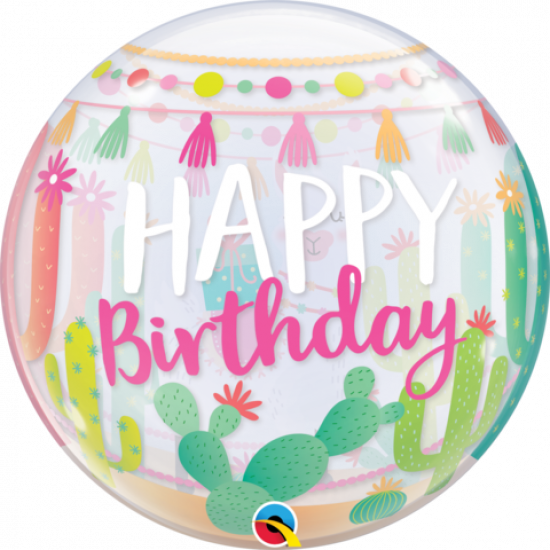 Llama Birthday Party Plastic Bubble Balloon