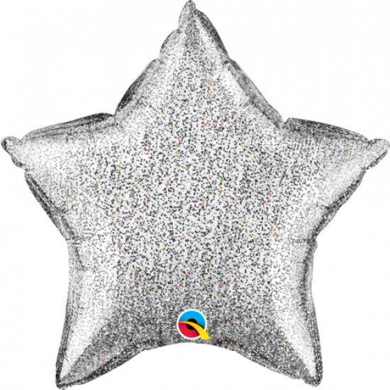 Glitter Silver Star Foil Balloon