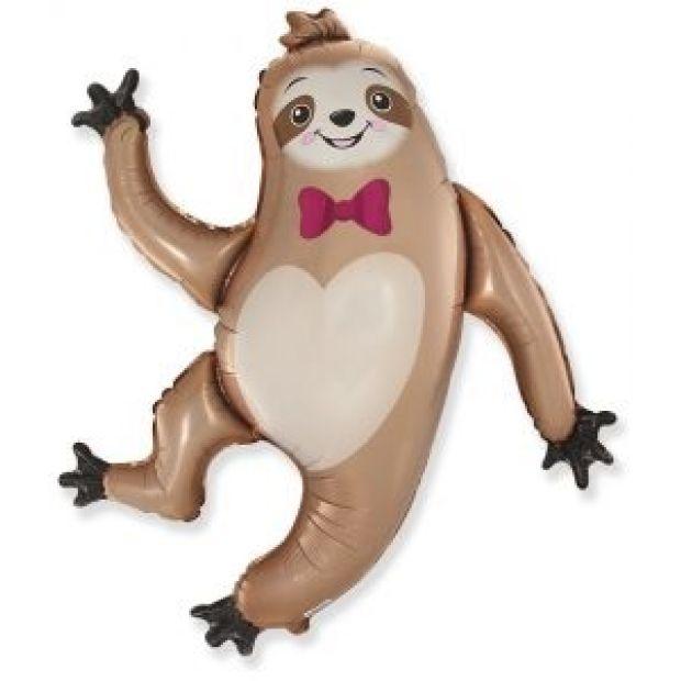 Sloth With Bow Tie Foil Balloon Shape - Party Affair