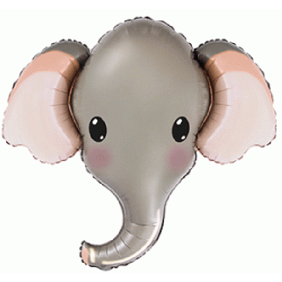 Grey Elephant Head Foil Balloon Shape