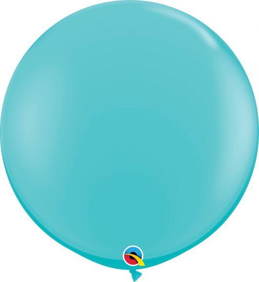90cm Round Caribbean Blue Latex Helium-Balloon 