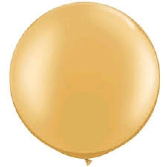 Jumbo Round Metallic Gold Latex Balloon 