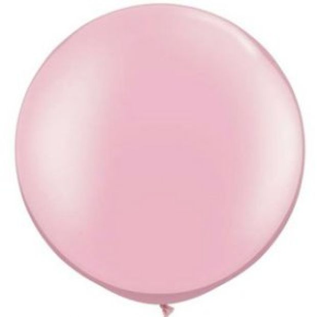 Jumbo Round Pearl Pink Latex Helium Balloon